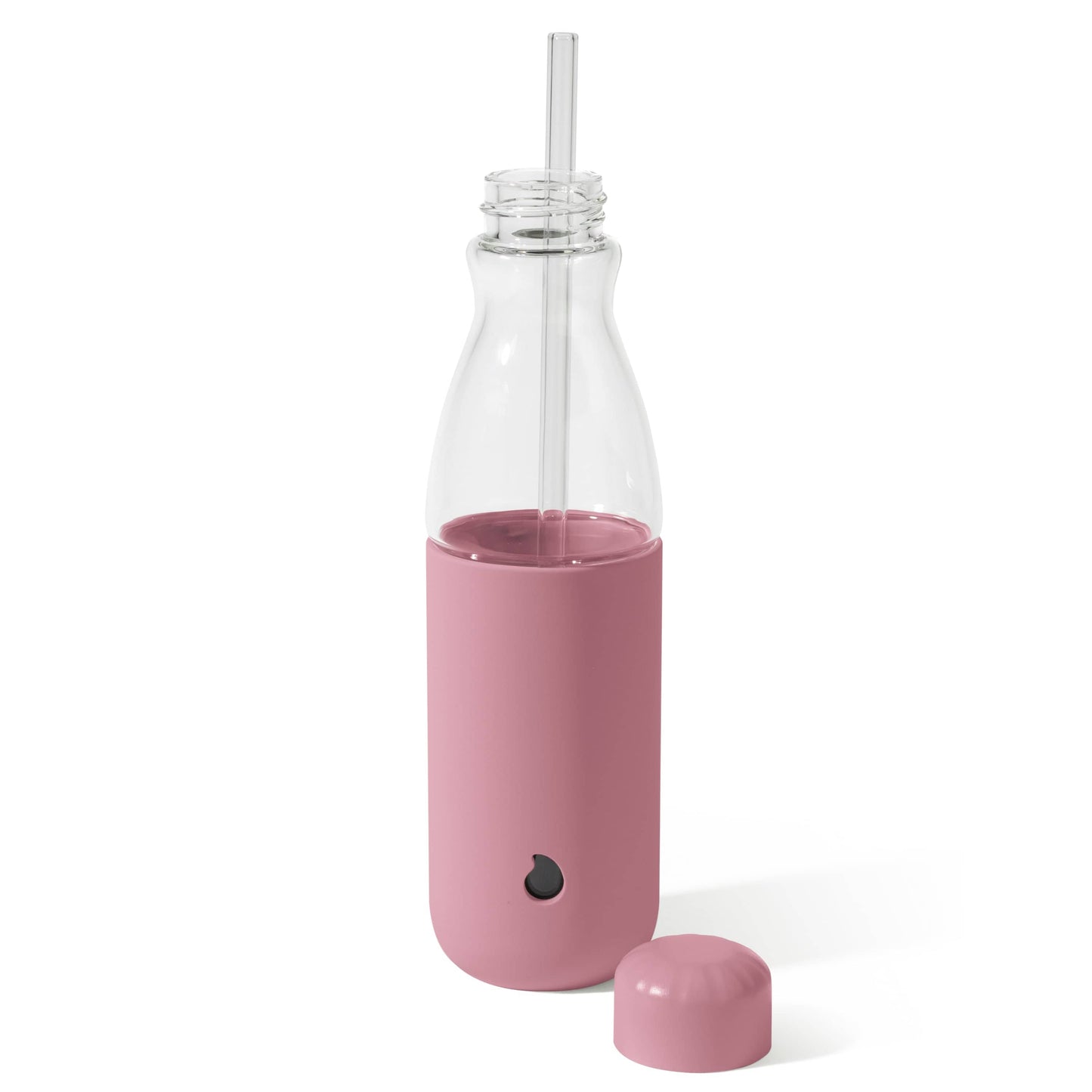glass-original-bottle-18oz-h1 18oz_Dusty_Pink_Glass_Original_Bottle_Front_Cap_Off_Straw_In_Front_Cap_On_Straw_In.jpg