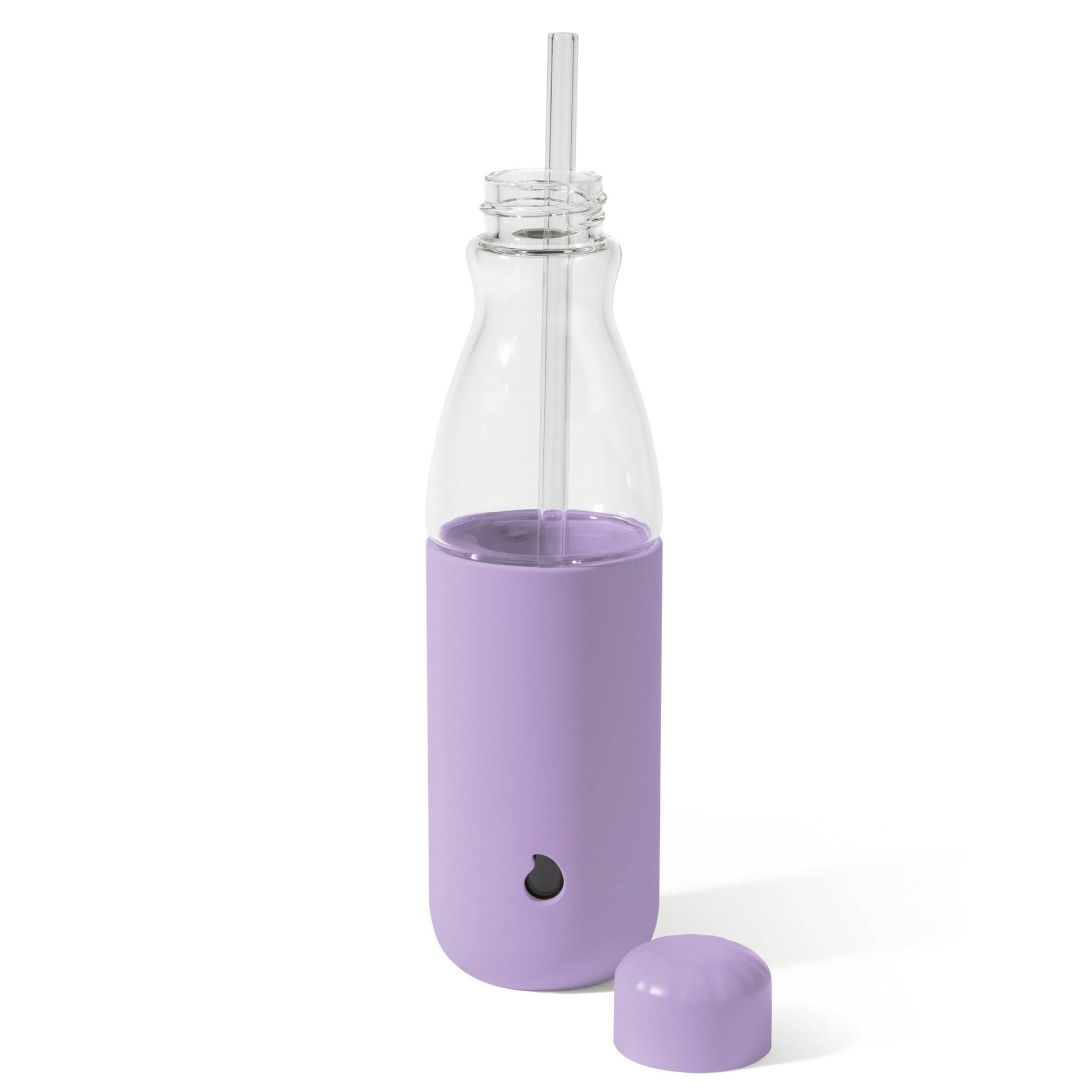glass-original-bottle-18oz-h1 18oz_Lilac_Purple_Glass_Original_Bottle_Front_Cap_Off_Straw_In_Front_Cap_On_Straw_In.jpg